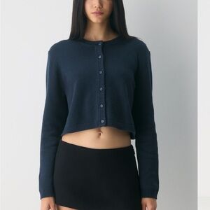 Aritzia Navy Wool Sicily Cardigan